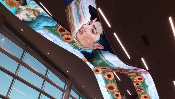 P4定制色帶LED顯示屏，仁川愛港，韓國(guó)